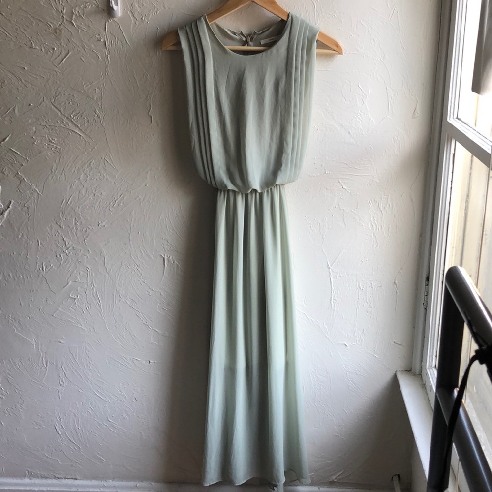 Sage green chiffon dress